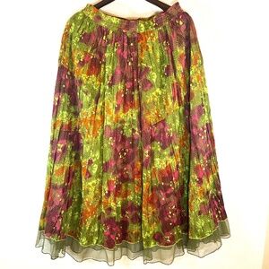 Take Two Boho Batik Maxi Skirt L Colorful Festival Gypsy Peasant Cottagecore